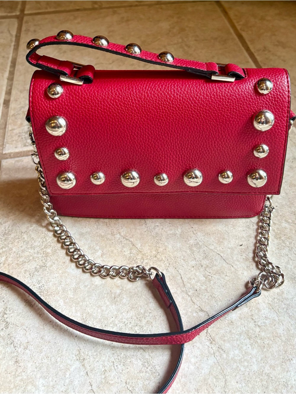 Gianni Bini Red Studded Crossbody Bag NWOT